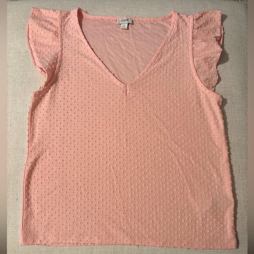 J.Crew Pink Swiss Dot Short-sleeved blouse, Sz Small